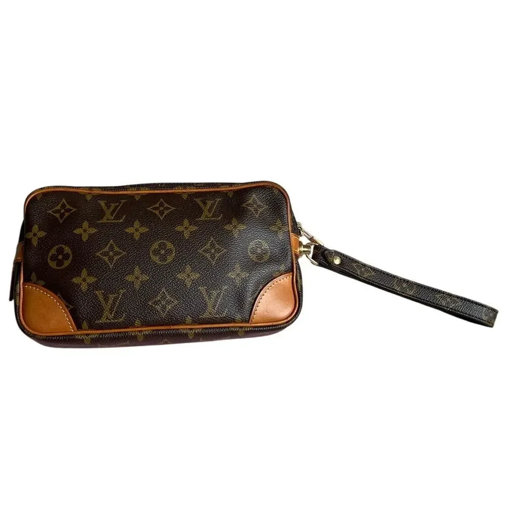 Louis Vuitton Marly Dragonne PM Clutch Bag w/ COA TH0920 Authentic Vintage EUC